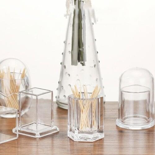 Acryl Toothpick Holders Transparent Round square Square Shape Restaurant Home Table Decoration Cotton Swab Box 1 Pc