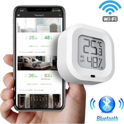 Wireless Bluetooth Thermometer Hygrometer LCD Display Indoor Temperature And Humidity Sensor Monitor BLUE App Remote Control