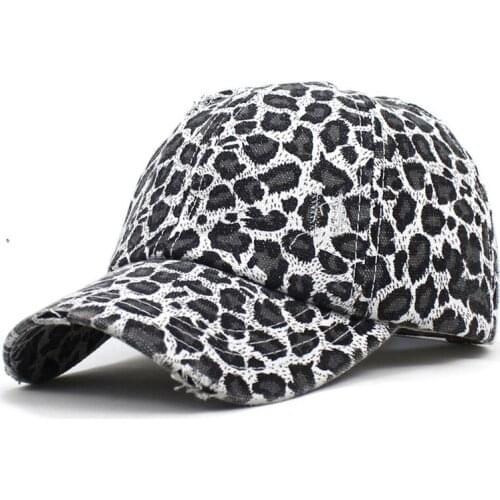 Leopard Print Cotton Casquette Baseball Cap Adjustable Snapback Hats for Men and Women 252