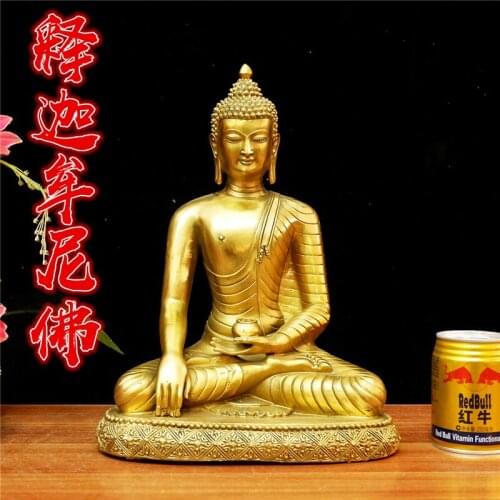 LARGE -SOUTHEAST ASIA COMPANY SHOP HOME EFFICACIOUS PROTECTION SAKYAMUNI SAKYAMUNI ALMIGHTY GOD SITTING BUDDHA BRASS STATUE