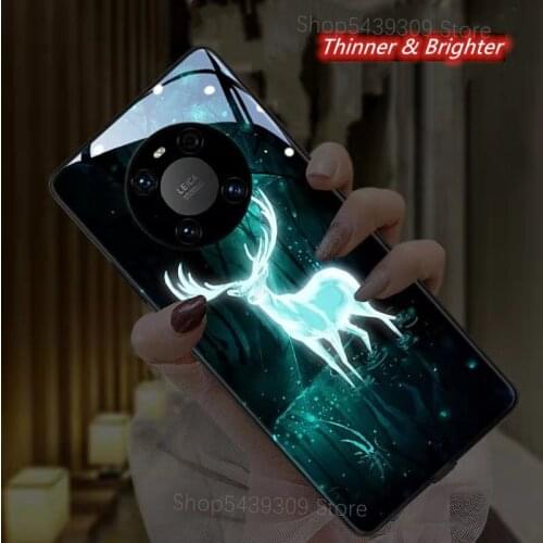 Forest See Deer Colorful LED Flash Light Up Case For Huawei Mate 20 30 40 Pro P40 P30 P20 Pro Plus Honor 20 3D Elk Phone Cover