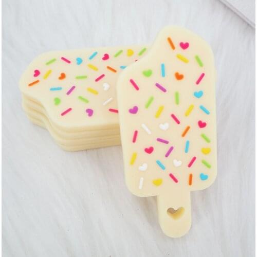 Chenkai 10PCS BPA Free Baby Silicone Ice Cream Teether Tortoise Teething Food Grade For DIY Nursing Pacifier Chain Gifts