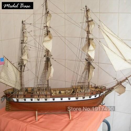 Wooden Ship Models Kits Educational Toy DIY Model-Ship-Assembly 3d Laser Cut Wood Scale Model 1/85 US CONSTELLATION 1843