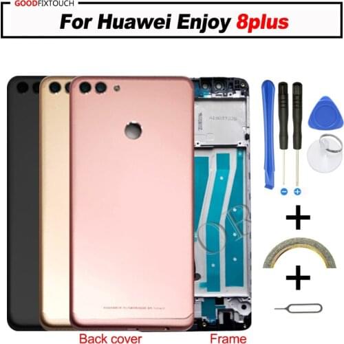 For Huawei Enjoy 8plus Front Bezel Frame Faceplate Housing Case With back cover battery cover backcover / frame
