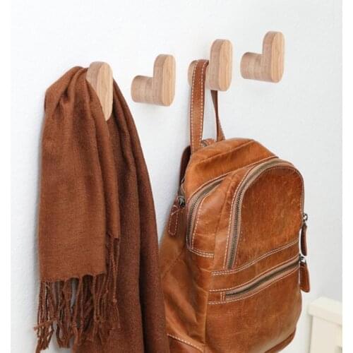 Modernist Elegant Solid Wood Hook Coat Hooks Wooden Hanger Scarf Key Holder Wooden Wall Decoration Wall Rack Minimalist