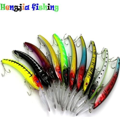 HENGJIA Crankbaits Hard Baits Minnow Fishing lures artificial wobblers swimbaits 15.5CM 16.3G 2#hooks50pcs pesca fishing tackles
