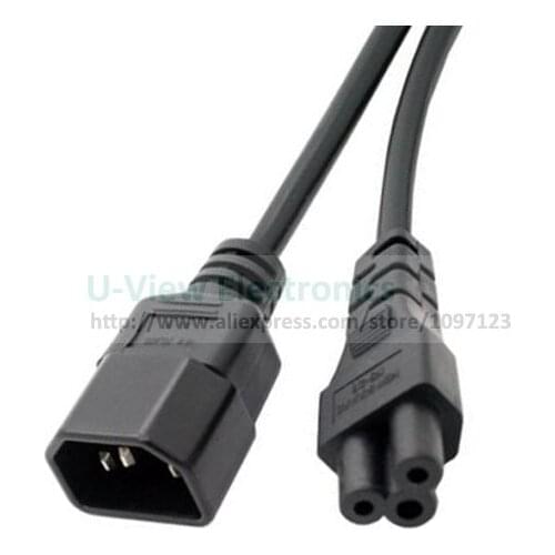 IEC 320 C14 Male Plug to C5 Female Adapter Cable IEC 3Pin Male to C5 Micky,PDU PSU Power Converter Cord/Free DHL Shipping/100PCS