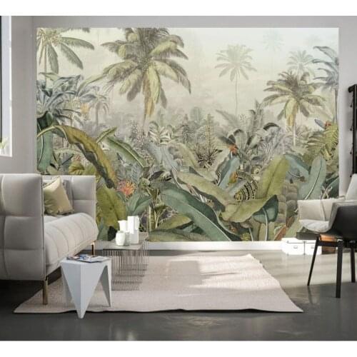 Paint Tropical Rainforest Leaf Plant Wallpaper Mural for Living Room Sofa Backaground 3d Photo Mural 3d Wall Mural Wall paper