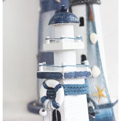 Mediterranean style creative home retro wooden lighthouse ocean style theme window desktop decoration small ornaments