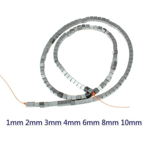 Natural Hematite Magnet Beads Vacuum Plating Square Hematite Beaded DIY Handmade Bracelet Necklace Accessories