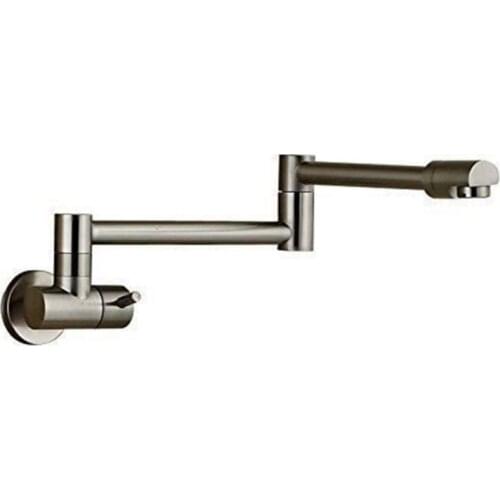 Brushed Nickel Finish Kitchen Sink Faucet Wall Mount Single Handle water kitchen faucet SF409