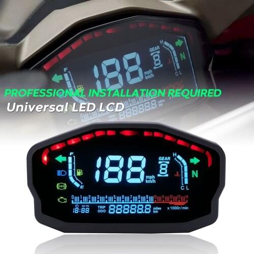 Motorcycle modified color screen LCD liquid crystal instrument speed water temperature oil gauge mileage ABS speed universal