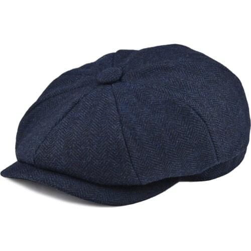 BOTVELA Soft Tweed Wool 8 piece Khaki Herringbone Newsboy Cap Men 8 Panel Flat Caps Women Beret Hat 005