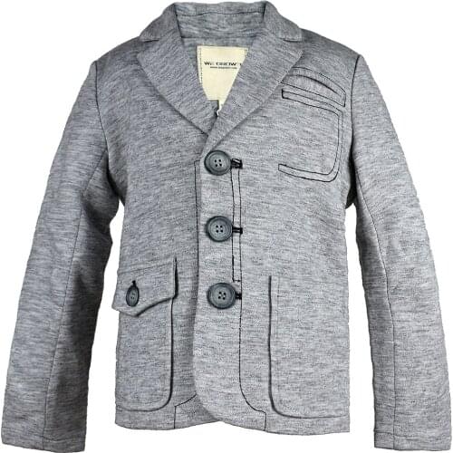 Boys Suit Thick Blazer for Children Gray Blazer Suit Soild Blazer Fashion Boy Formal Blazers Jacket Boy Button Outerwear 4C0839