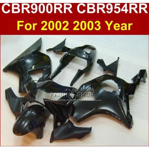 Custom free Injection road/race fairing kit for HONDA CBR 900RR 02 03 CBR954 RR 2002 2003 CBR 954 RR full black fairings parts