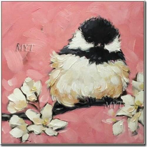 A bird was standing on a flowering branch 100% Handmade Beautiful Oil Paintings New Design Canvas Wall Decor Fine Art Decorative