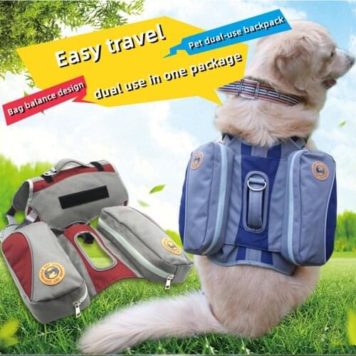 Pet Dog Saddlebags Pack Adjustable Luggage Pack Hound Travel Camping for Medium Large Dogs Hiking Backpack Pet Supplies