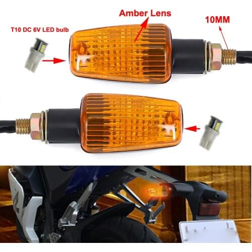 6V Motorcycle LED Turn Signal Lights Motorbike Indicator Universal Lamp Beads Indicator Amber Lens For Scooter Moped Bike