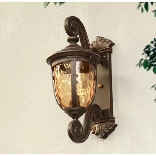 LED American Country Outdoor Wall Lamp Simple and Modern Style Waterproof and Rustproof-Retro European Street Light