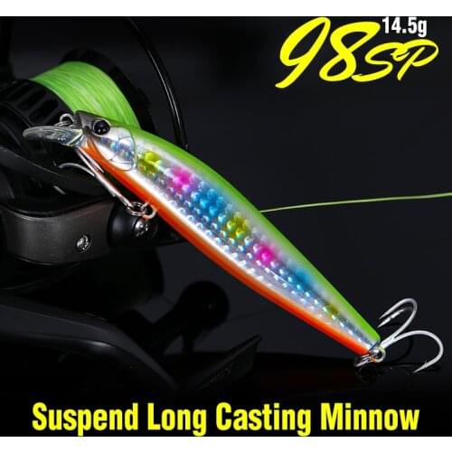 TSURINOYA New Suspend Minnow Saltwater Fishing Lure DW86 98mm 14.5g Tungsten Weight System Long Casting Wobbler Baits