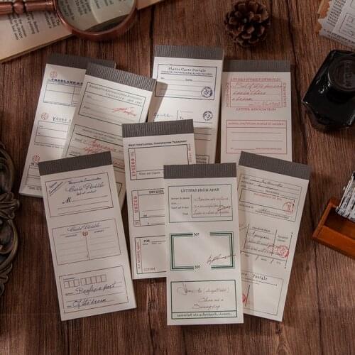 50x Vintage Letter Series Label Collection Memo Pad Diary Stationary Flakes Scrapbook Decorative Material Pocket little book
