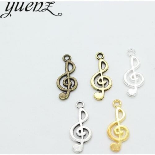 YuenZ 25pcs musical note Charms Tibetan Silver Bronze Pendants Antique Charm Jewelry Making DIY Handmade Craft 25*10mm P201