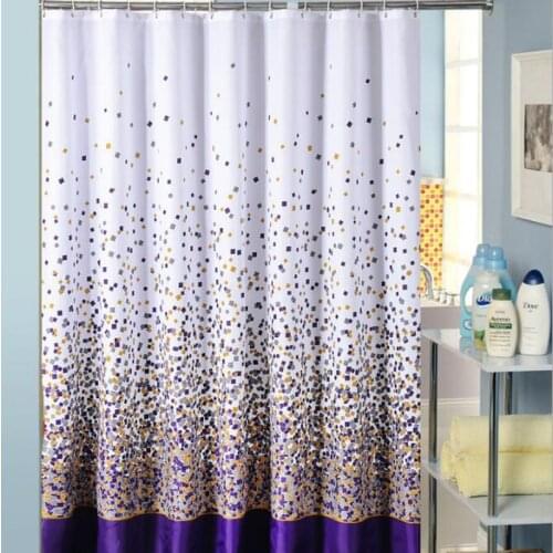 New 240x200cm Polyester Shower Curtain Waterproof Moldproof Fabric Bath Curtains with Hooks Bathroom Use Eco-Friendly