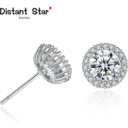 Fashion round hoop stud earrings for women elegant womens earrings zirconia wedding earring 2019 modern jewelry gift wholesale