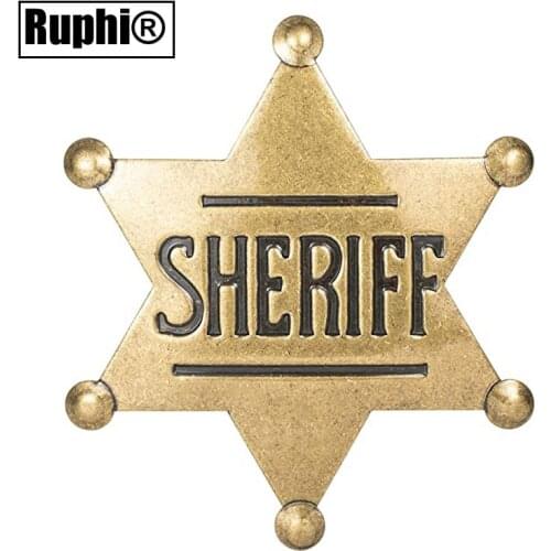 Western Toy Sheriff Star Badge Pin Brooches for Western Cowboy School Kids Carnival Honor Deputy Prizes Childrens Parties