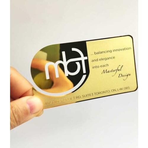 Gold Mirror business card metal business card