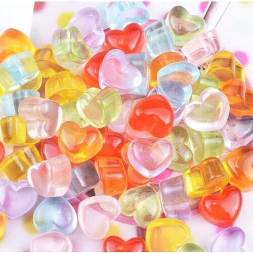 10pcs/lot Kawaii Simulation Resin Heart Shape Candy Cabochon Flatback For Mobile Scrapbooking Home DIY Decoration Favor