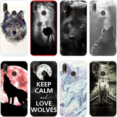 18H Classic Cool Wolf winter Soft Silicone Tpu Cover Case for huawei p 20 lite pro y6 2017 mate 10 lite