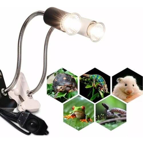 2 Style Switch Reptile Tortoises Basking Heating Lamp Kit UVA/UVB Holder Clip-on Basking Lamp Aquarium Light 220V