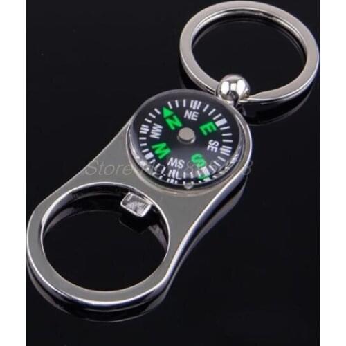 200PCS Compass Bottle Opener Key Ring Chain Keyring Keychain Metal Beer Bar Tool Gift