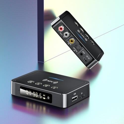 2021 NFC USB Bluetooth 5.0 Transmitter Receiver 3 in 1 Adapter Dongle AUX for Home TV Wireless Audio Bluetooth Stick