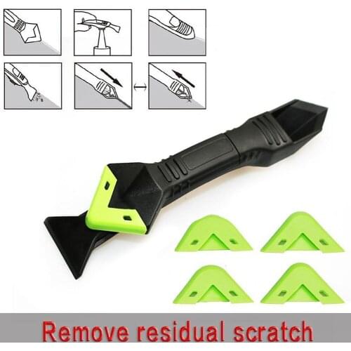 3in1 Glass Glue Angle Scraper Squeegee Heads Tile Gap Refill Agent Sealant Remover Scraper Shovel Caulking Mould Removal Tools