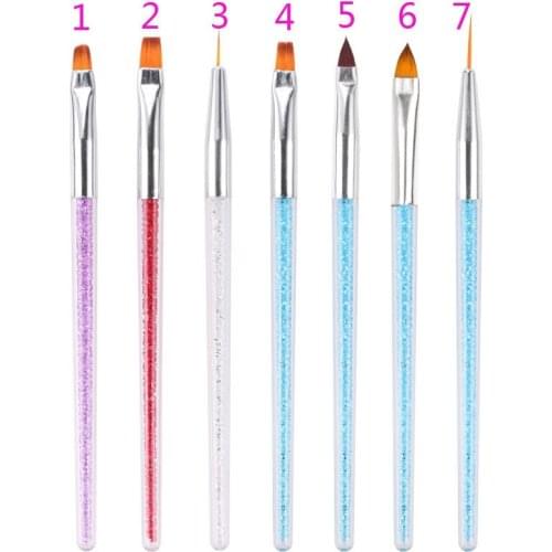 7pcs Nail Art Crystal Engraving Pen UV Gel Round Head Light Therapy Pen Diamond Drawing Pen DIY Acrylic Nail Brush