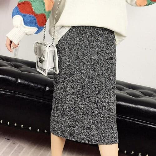 AUFYSO Knitted Pencil Skirts