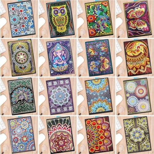 AZQSD Diamond Painting Notebook DIY Mandala Special Shaped Diamond Embroidery Cross Stitch Blank Paper A5 Notebook Diary Book