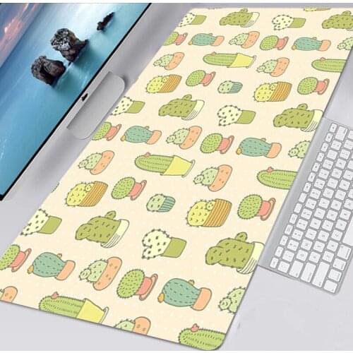 Tappetino Mouse Large Podkladka Pod Mysz Mousepad Cartoon Art Summer Cactus Gaming Accessories Non-slip Mausepad Tapis De Souris