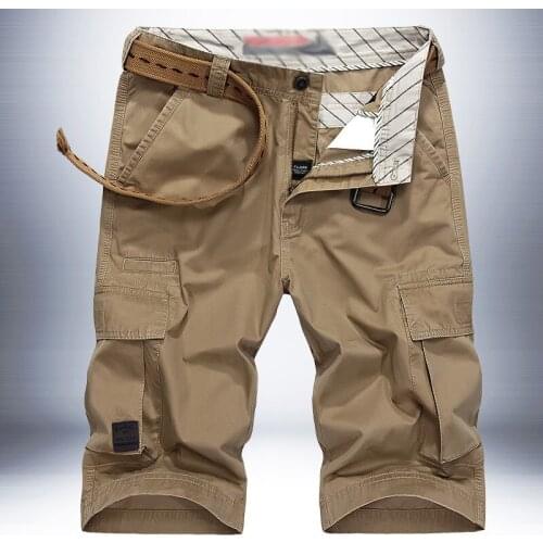 2021Summer Cargo Pants Cool Outdoor Jogger Casual Men Short Trousers Military Straight Pants Multi-Pocket Comfortable Plus Size