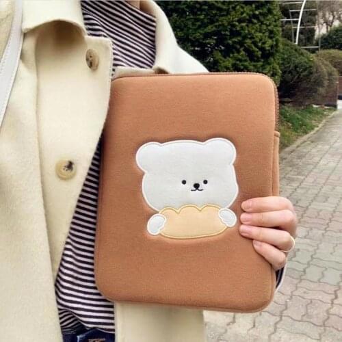 Cartoon Bear Tablet Case 11 Inch Laptop Bag For Mac Ipad pro 9.7 10.5 10.8 13 15 inch Ipad Case Bear Sleeve Inner Bag