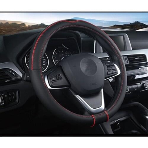 Car Steering Wheel Cover Skidproof Auto Steering- wheel Cover Anti-Slip Universal Car Interior Accessories Leather Car Styling
