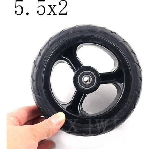 Good quality Solid wheels 5 inch 5.5x2 wheel with Nes carbon fiber scooter solid tire with alloy rim tires