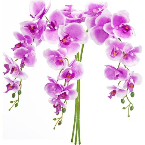 Artificial Flowers Butterfly Orchid Decorated for Living Room Flower Wedding Decoration DIY Fake Flowers Christmas Accessories