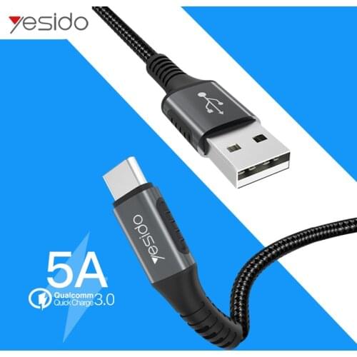 Yesido CA36 USB C Cable 5A Quick Charger USB Type C Cable For Samsung S9 Note 9 Oneplus 6 Huawei P20 Fast Charge Wire USB Cable