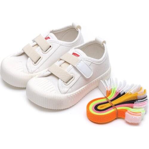 2020 White Shoes Childrens Canvas Shoes Six-color Board Shoes Kids Boys DIY Hook Loop Shoes For Girls Casual Sports Sneakers