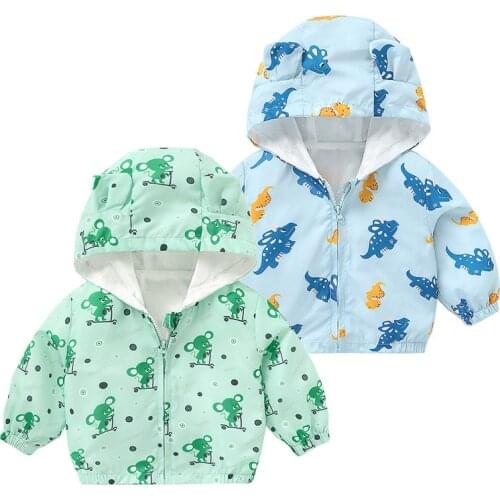 Cute Cartoon Boys Jacket Summer Sun-proof Breathable Fabric Toddler Coat Baby Girls Outfit Outdoor Kids Clothes
