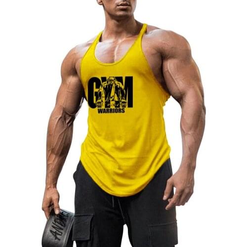 Bodybuilding Stringer Tank Top Men Cotton Gym Sleeveless Shirt Mens Fitness Racer Vest Summer Singlet Sportswear Workout Tanktop