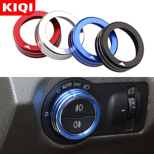 KIQI 1Pc Stainless Steel Headlight Switch Knob Trim Fog Lamp Sticker for Chevrolet Malibu Cruze Trax for Opel Mokka ASTRA J